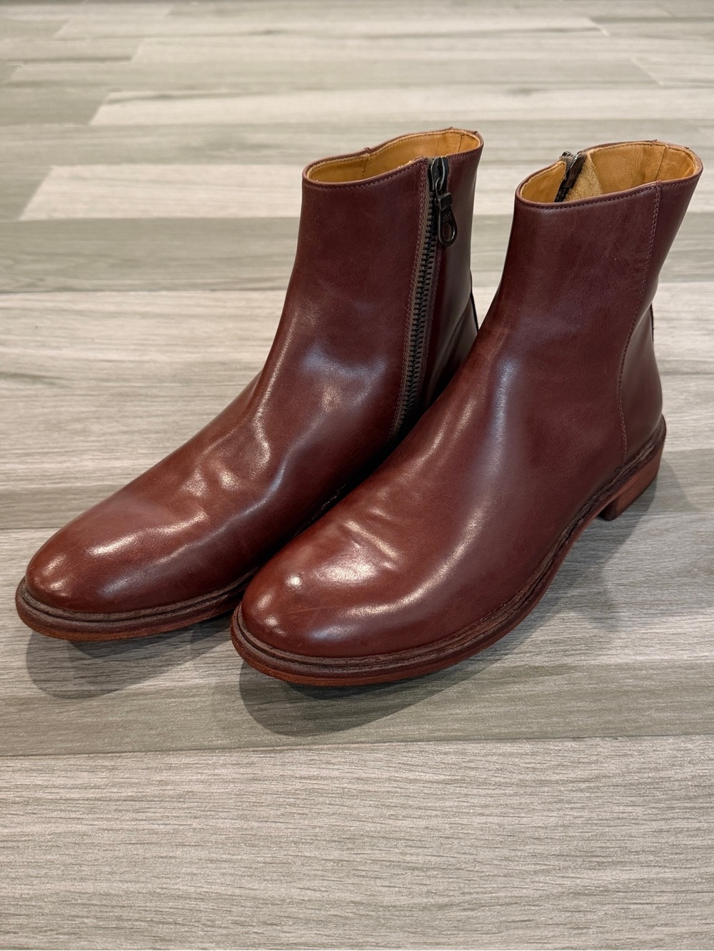 Paul Smith Men's Brown Leather Howard Bordo Side-Zip Chelsea Ankle Boots